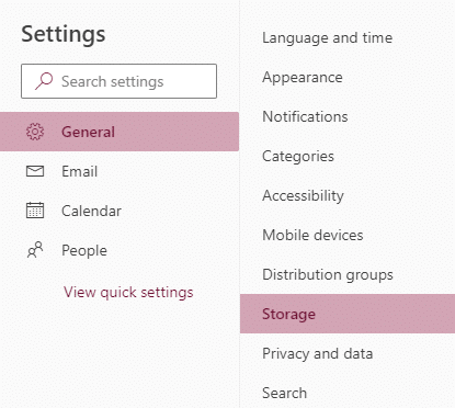 Outlook-Web-Mailbox-Size-Navigation Outlook-Web-Mailbox-Size-Navigation